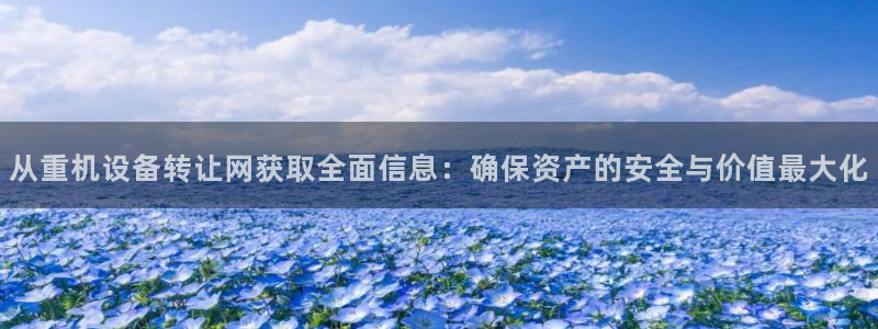 天宏娱乐集团董事长：从重机设备转让网获取全面信息：确保资产的